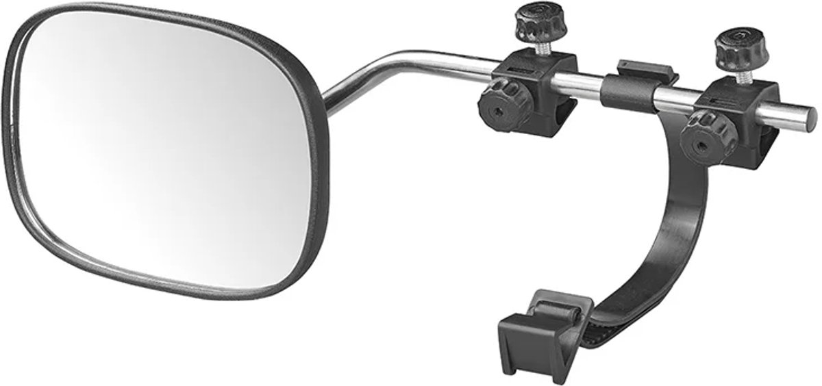 ProPlus Caravanspiegel - 34 x 14 x 19 cm - Vlak Glas - Opzetspiegel - Verstelbaar - Zwart