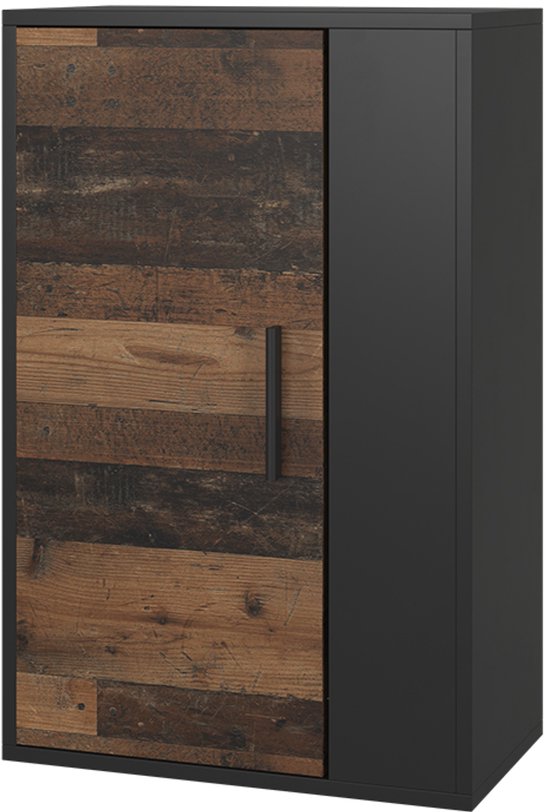 Armoire murale Vicco Berno – 50,1 x 78,4 cm avec 2 compartiments Zwart/Aldstyle