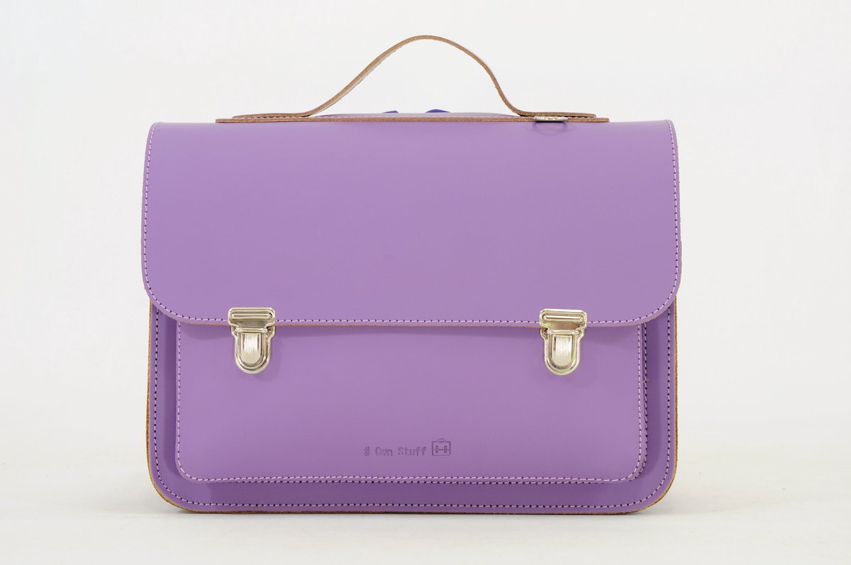 Own Stuff Lederen Boekentas Kleuterschool - 32x23x13cm - Purple