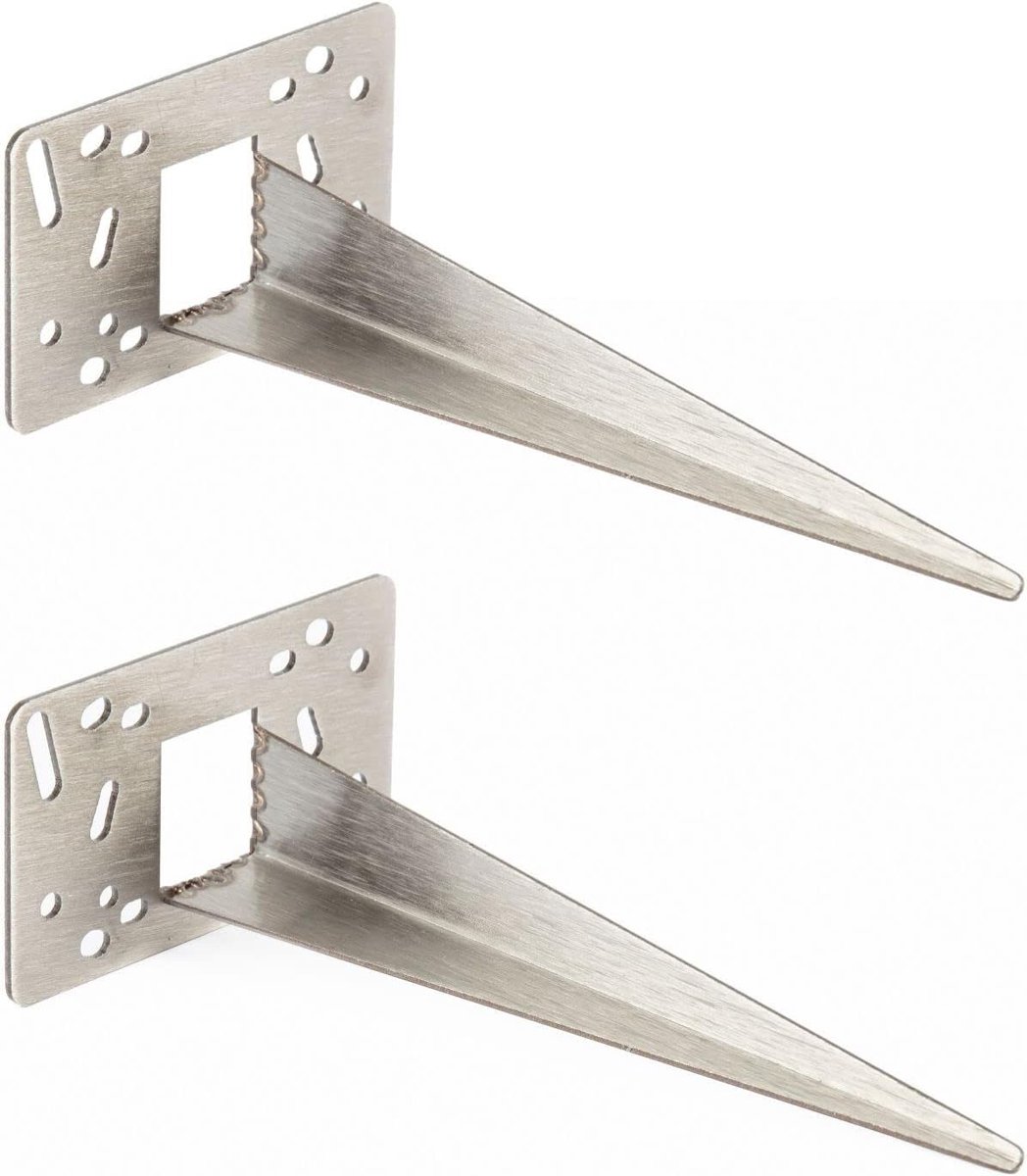 Novatool 2 x grondpen 10 x 6 x 18 cm roestvrij staal professionele tuinpennen grondpen voor lampen tuinaccessoires voetstukzuilen grondanker voor lampen grondhuls grondnagel grondpen