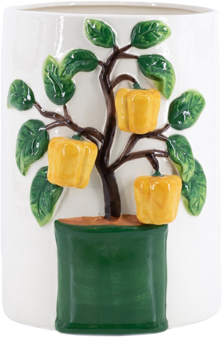 homebound by ky Aardewerk vaas gele paprika | bloemenvaas Geel