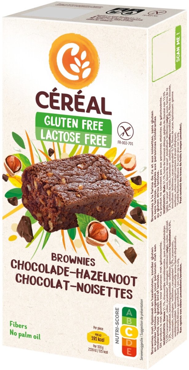 Céréal Brownies Chocolade & Hazelnoot - 4 x 150 gr - Voordeelverpakking