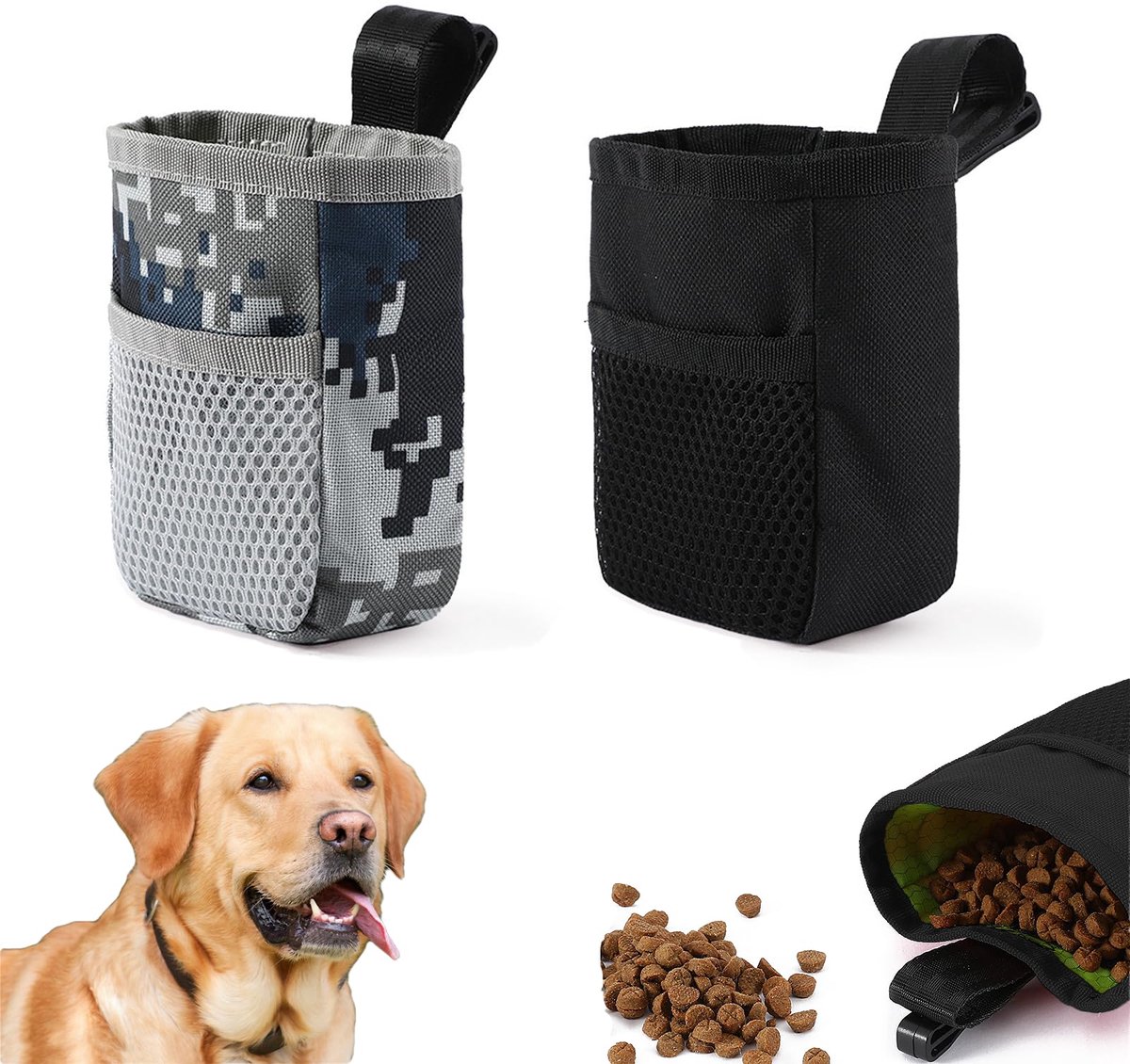 Ibenzoa® Handige en Waterdichte Trainingszak voor Honden met Multifunctionele Opslag, Set van 2 Stuks
