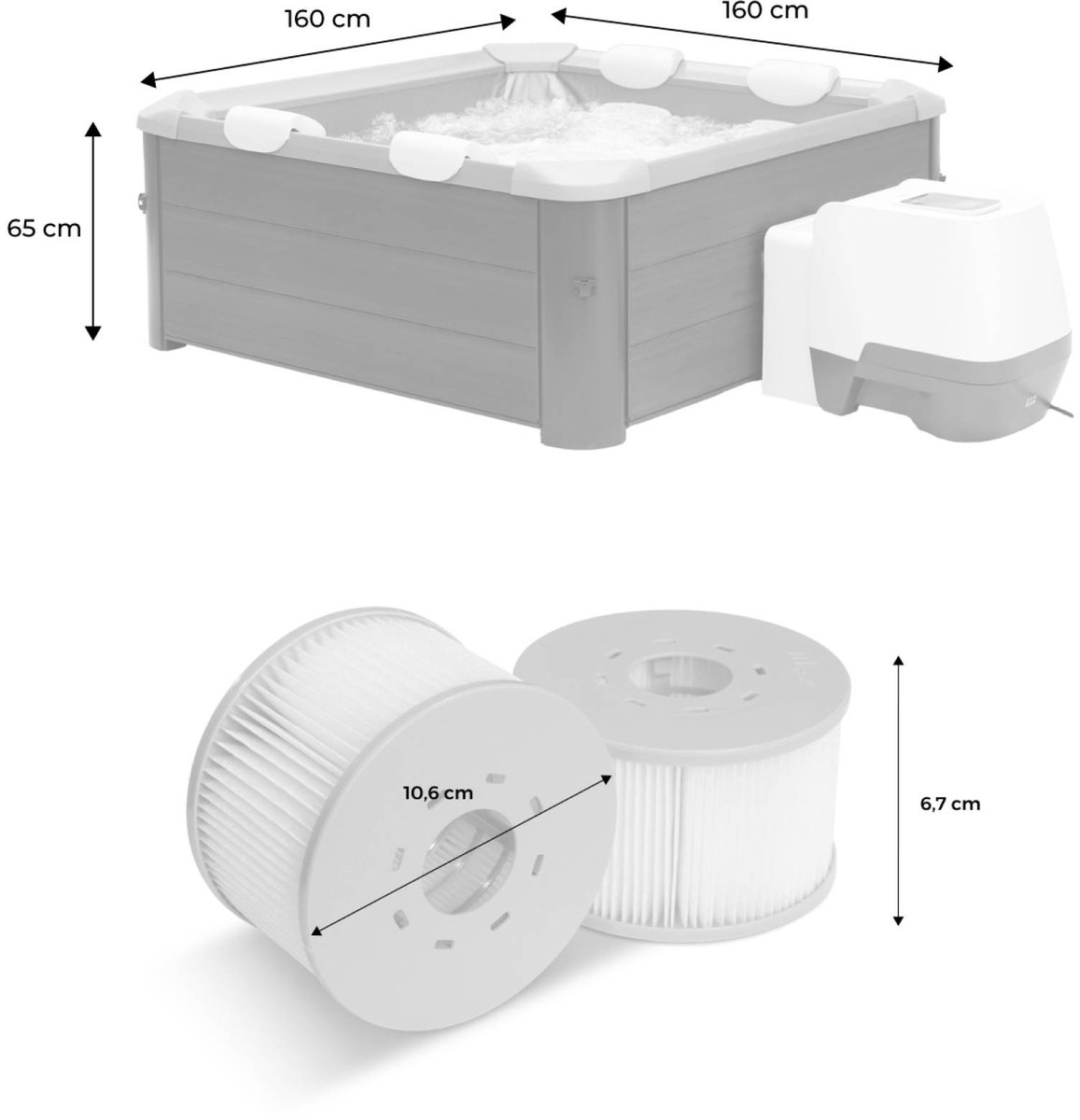 MSPA - SPA Sapphire + 8 filters - Vaste spa 6 plaatsen, - afbeelding 2
