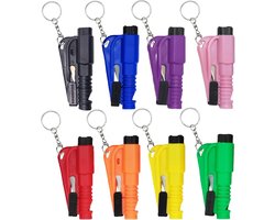 8 stuks - 8 kleuren - 3-in-1 reddingsgereedschap - auto-ruitenbreker - ruitenbreker - gordelsnijder - overlevingsfluitje - ontsnappingsgereedschap voor in de auto - auto-accessoires