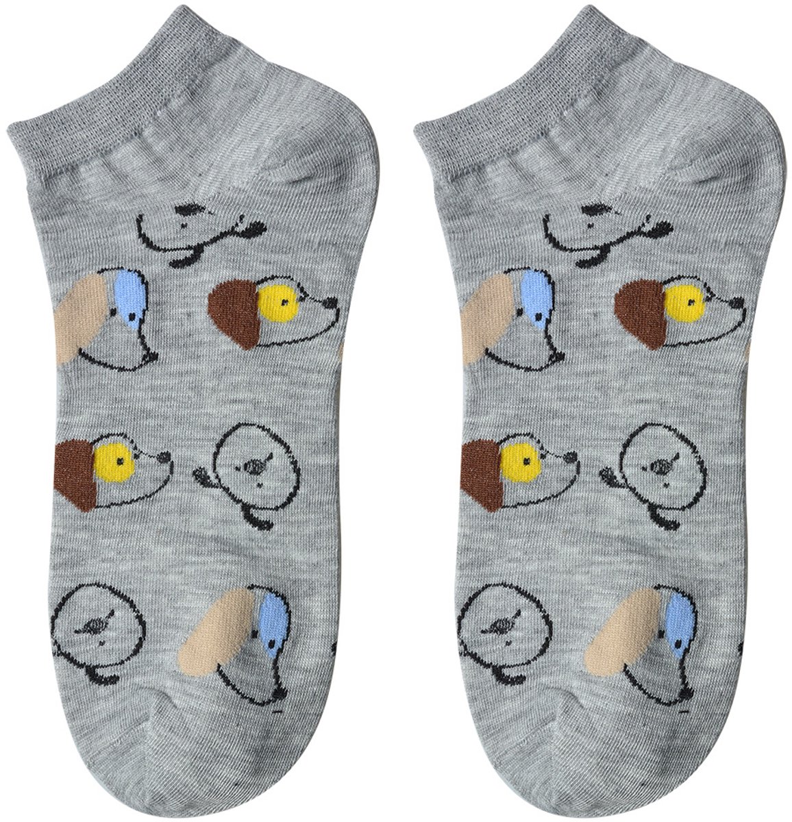 Clayre & Eef Grappige Sokken one size Grijs Polyester Honden