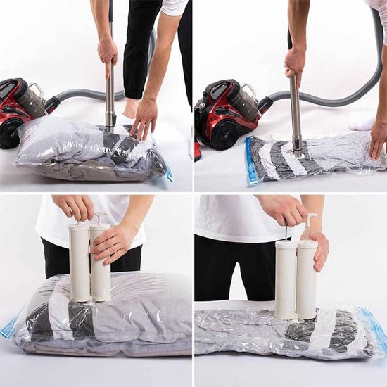 6 stuks vacuümzakken voor kleding - Groot en Jumbo - Herbruikbare