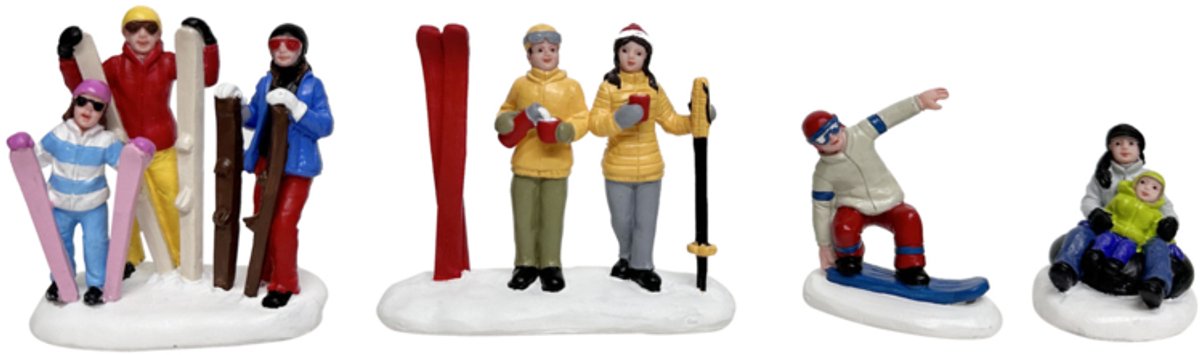 Santaville - Snow Sports Polyresin 9cm 4 stuks