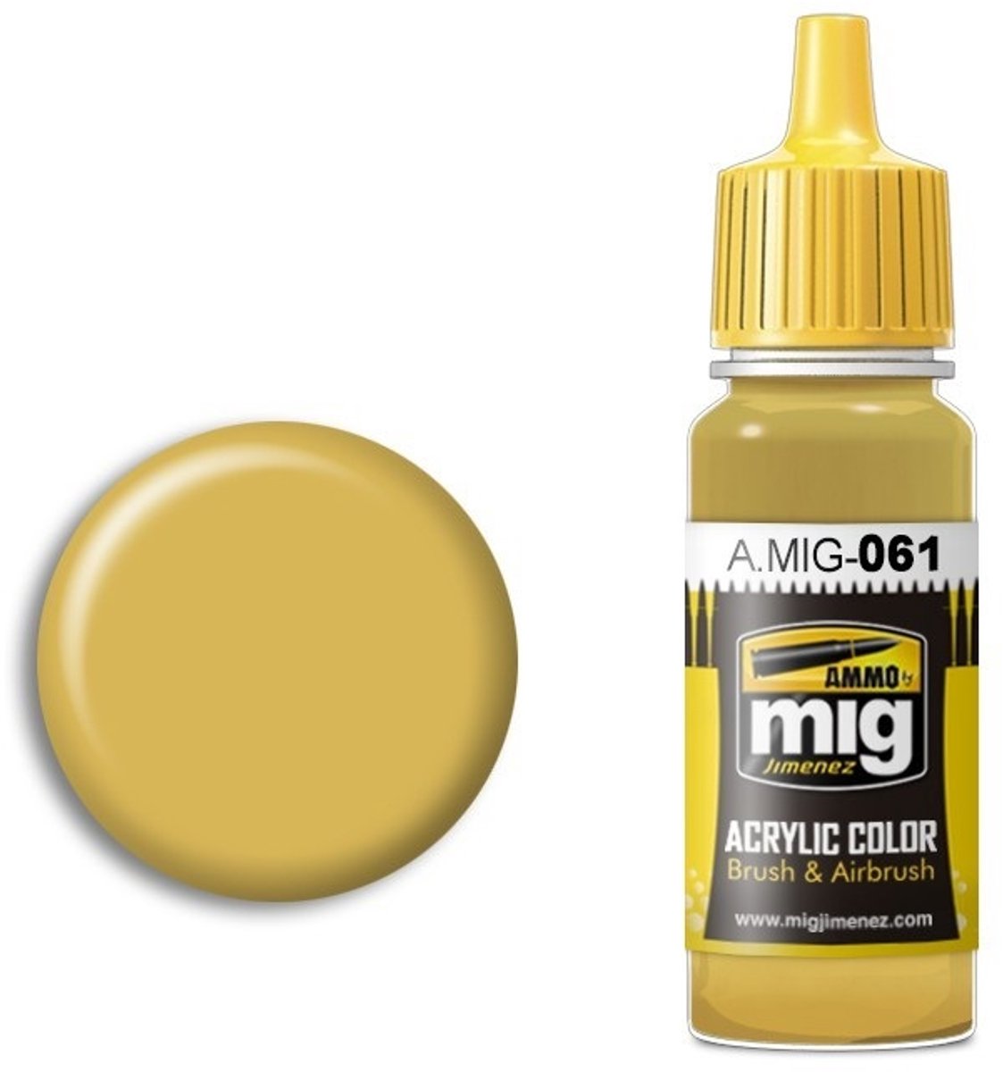 AMMO by Mig Jimenez Hobbyverf Acrylverf - MIG 0061 Warm Sand-Yellow - Acryl Verf flesje - 17 ml