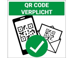 QR code verplicht sticker 100 x 100 mm