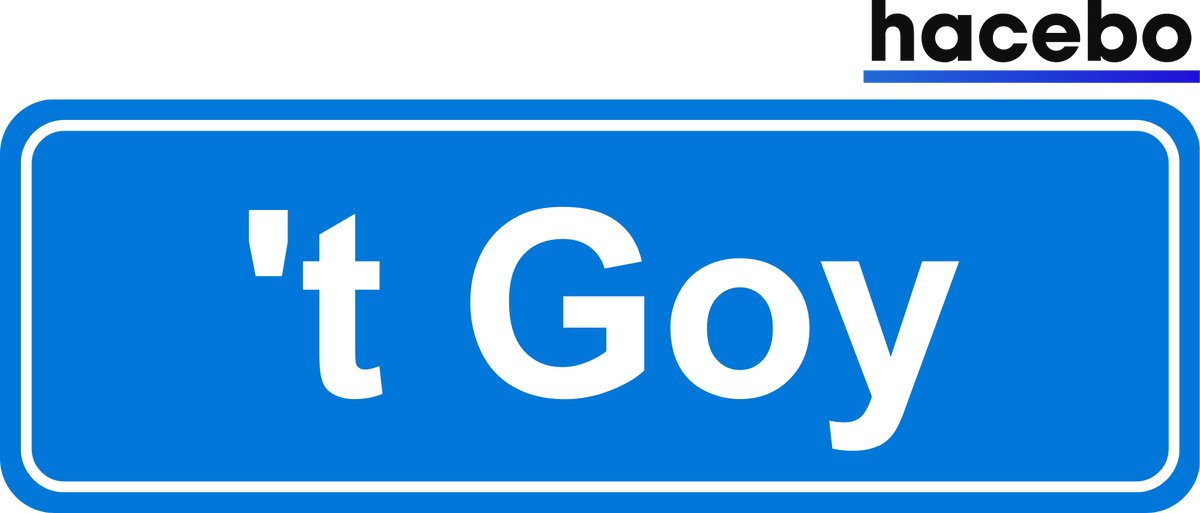 Hacebo - Plaatsnaam Sticker - 29x10 CM - 't Goy sticker - Verkeersborden sticker - grappige cadeaus - 't Goy