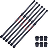 Tringles télescopiques - Tringles à rideaux sans perçage - 6 pièces - Zwart - 40-70 cm et 75 cm