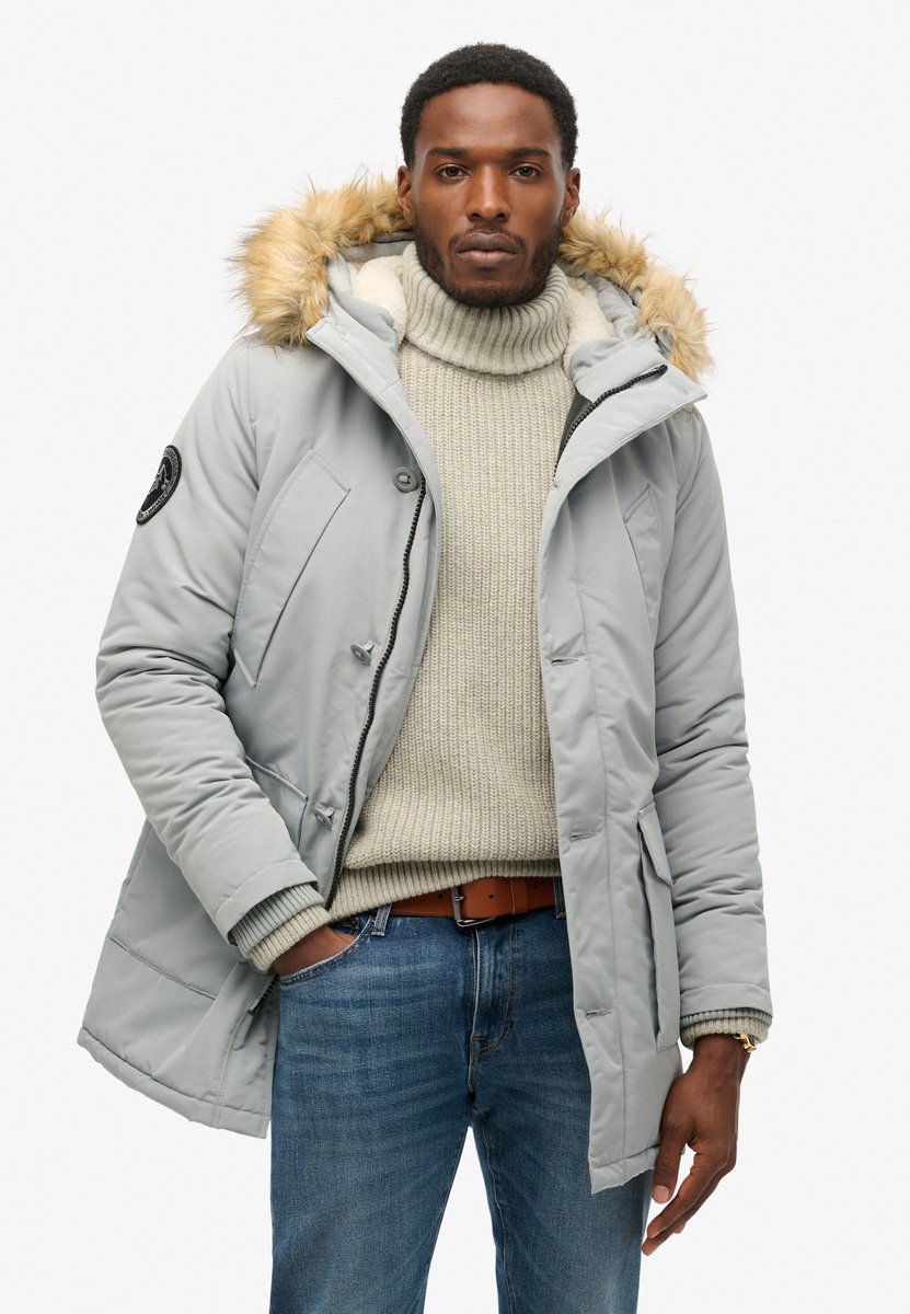 Superdry Everest parka met capuchon en imitatiebont Heren Gewatteerde jassen Skylark