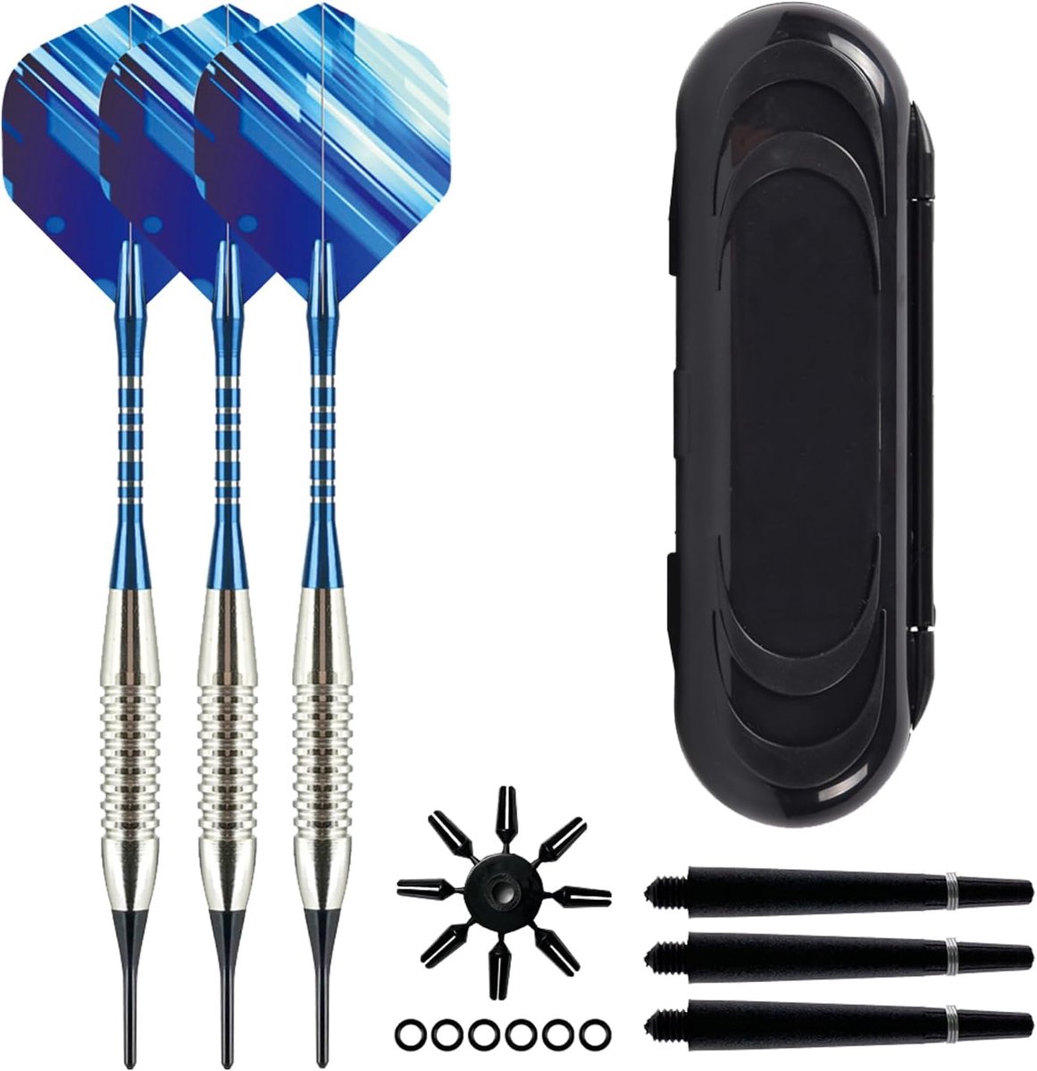3-delige dartset met zachte punt - geschikt voor volwassenen - 3 stuks - aluminium