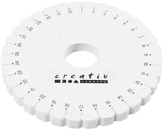 Kumihimo - disque à tresser - 12 cm - Rond - Wit - Emballé par pièce