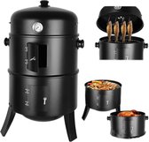 Bol.com Bbq Roker - Houtskomokol - Grill - Stomen - Barbecue - 2 Niveaus - Inclusief Thermometer - Buiten - 3 in 1 - Zwart aanbieding