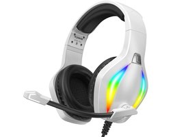 StayPowered RGB Gaming Headset - Ultiem comfort en meeslepende geluidservaring - Noise Cancelling microfoon - 3D surround sound - Ergonomisch ontwerp - Multiplatform compatibel - Eénknops volumeregeling - Zwart/Wit - Levering Sneller dan Aangegeven!