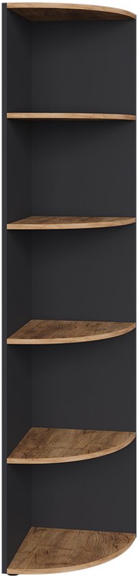 Étagère d'angle Vicco Ecki – 40 x 180,6 cm Anthracite/chêne doré