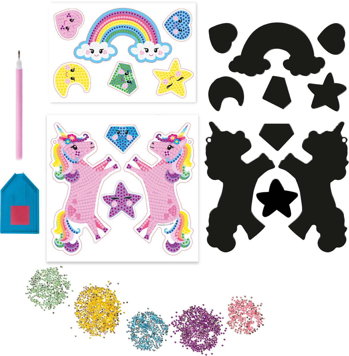 Totum unicorn knutselkoffertje 2 in 1 letter armbandjes maken en diamond paint magneten - 250 delige knutselset speelgoed meisjes vanaf 5 jaar, knutselen cadeau tip — afbeelding 7