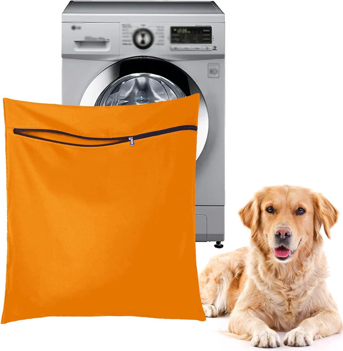 Goedkoopste Waszak voor huisdieren - 60x70cm twill polyester waszak - Grote waszak met rits - Verwijdert honden- en kattenhaar - Voorkomt dat de waszak verstopt raakt met dierenhaar - Waszak voor huisdierendekens - Geschikt voor honden, katten, paarden, konijnen