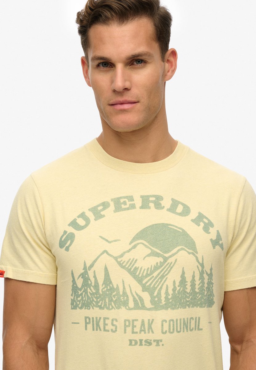 Superdry Lo-fi Outdoor Mono Relaxed T-shirt Heren T-shirts Geel
