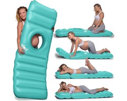 - Opblaasbaar zwangerschapskussen - Voorkom rugpijn en ondersteun je buik tijdens de zwangerschap - Zacht en ondersteunend ontworpen (Munt)