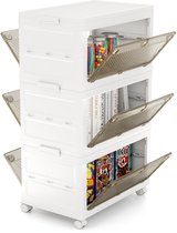 Bac de rangement empilable avec une ouverture plus large, 46L | MHB-46 | Système de stockage organisé