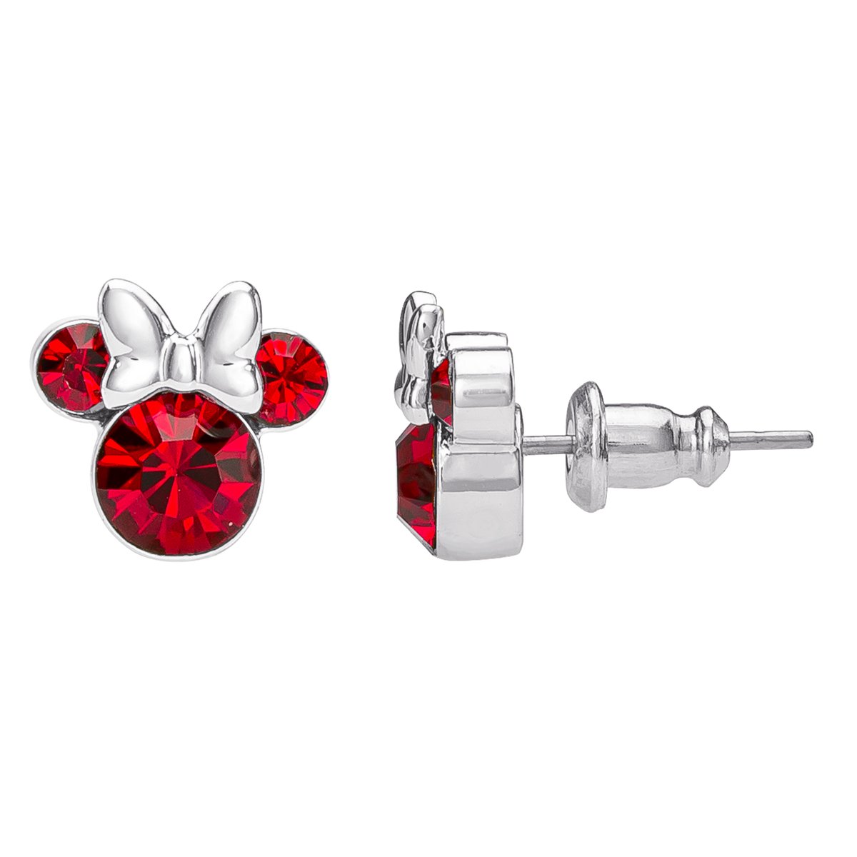 Disney Minnie Silver Plated July Birthstone Stud Earrings