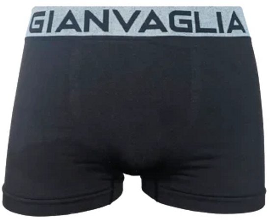 Zwarte boxershort met grijze tailleband met GIANVAGLIA logo.