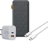 Xtorm 67W Fuel Series 5 Powerbank Bundel - Powerbank 27.000 mAh + Xtorm 67W Lader + USB-C naar USB-C Kabel (150cm) - Bundel - Geschikt voor Smartphone / ipad - Zwart - Noodpakket