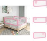 vidaXL Bedhekje - Bedhekjes - Bedbescherming - Bedbeschermingen - Bedhekje peuter 160x25 cm stof roze