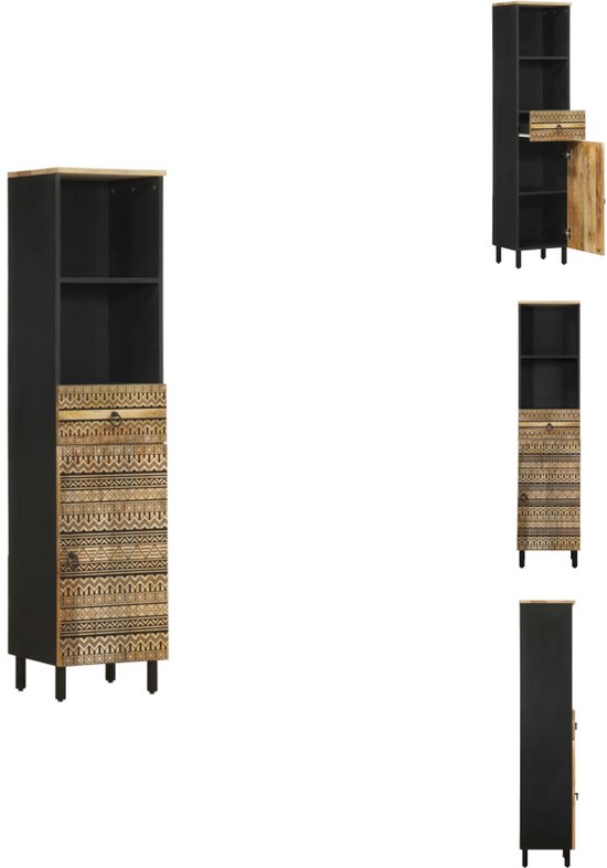 JUNGBORN Hoge badkamerkast 1800x400x352 mm zwart kopen JUNGBORN Hoge badkamerkast 1800x400x352 mm zwart kopen