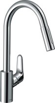 hansgrohe Focus M41 - Keukenmengkraan - Ééngreeps bediening - 240mm - Uittrekbare vuistdouche - Chroom - 2 straalsoorten