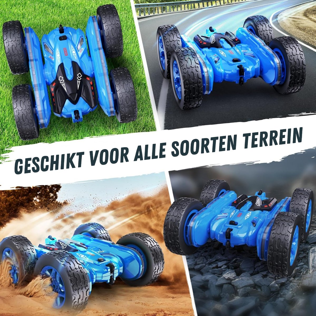 Boncy® Bestuurbare RC Auto Offroad - 360 Stunt Blauw - Jongens Meisje Volwassenen - Speelgoed Binnen & Buiten - Afstandbestuurbaar Race Drift Car - Afstandsbestuurbaar Raceauto Accu - Stuntauto - Bestuurbaar Snel Elektrisch Autos Afstandsbediening — afbeelding 3