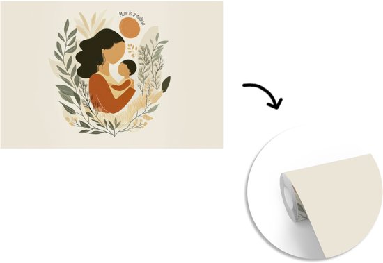 Behang - Fotobehang Illustratie - Quote - Moeder - Breedte 330 cm x hoogte 220 cm