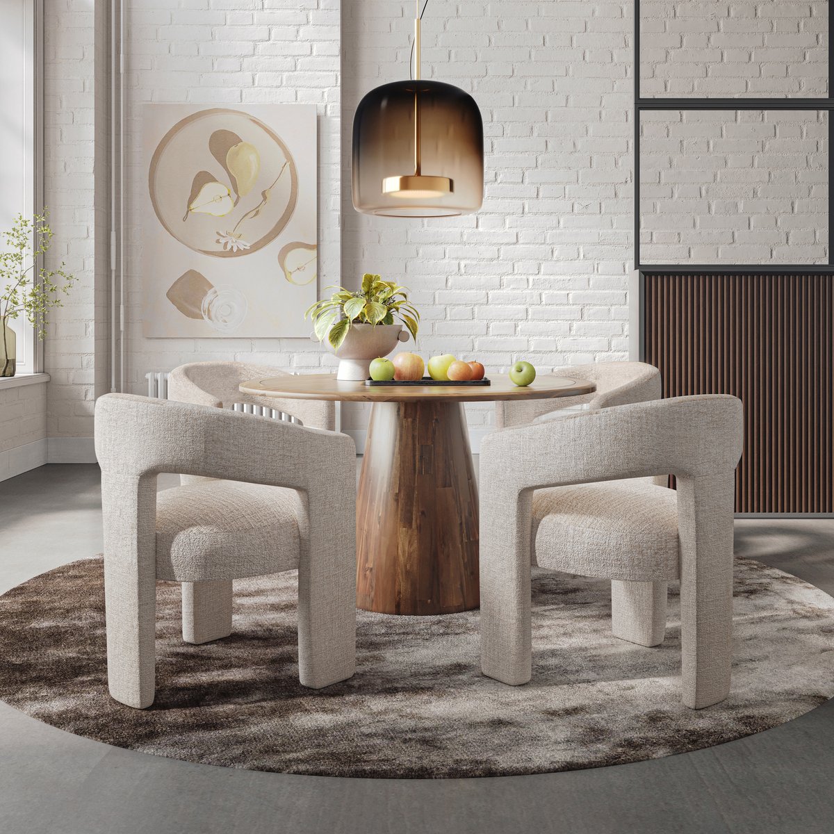 Spincourt Eettafel – Ronde Acaciahouten Tafel (L127 x B127 x H76 cm)