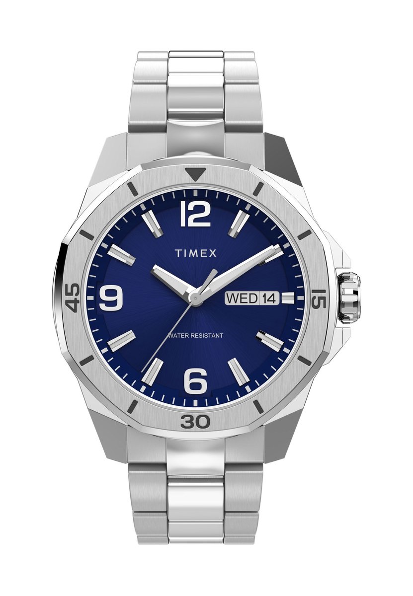 Timex Timex Essex Kwarts Analoog Horloge Zilveren Toon Case: 100% Low Lead Brass | Armband: 100% Stainless Steel 46 mm TW2W79500AJ