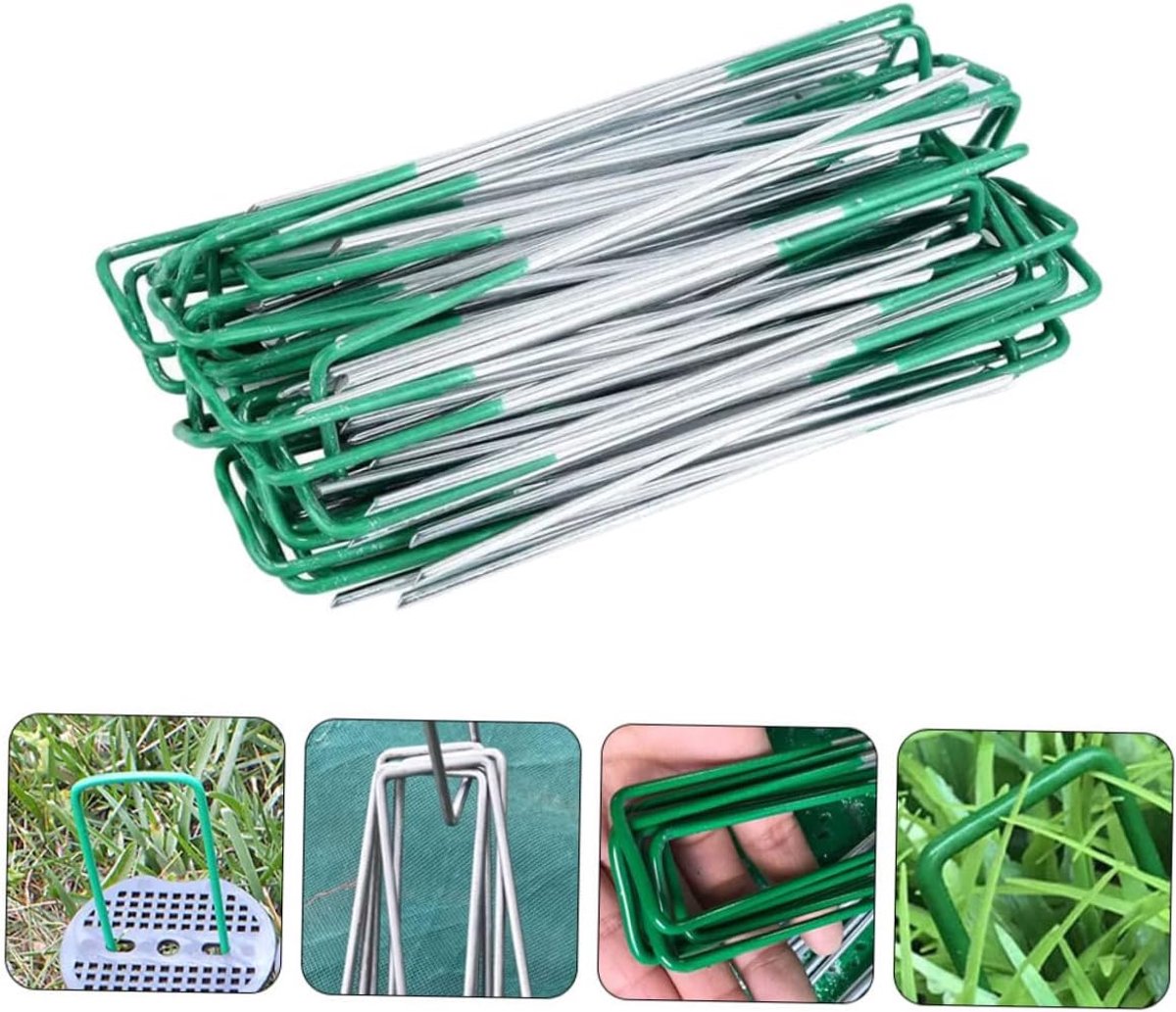 50Pcs U Vormige Tuin Stakes Duurzame Grond Pegs voor Tenten Landscaping Gegalvaniseerde Draad Gazon Ankers voor Openluchtgebruik