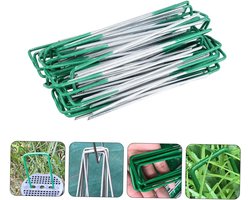 50Pcs U Vormige Tuin Stakes Duurzame Grond Pegs voor Tenten Landscaping Gegalvaniseerde Draad Gazon Ankers voor Openluchtgebruik