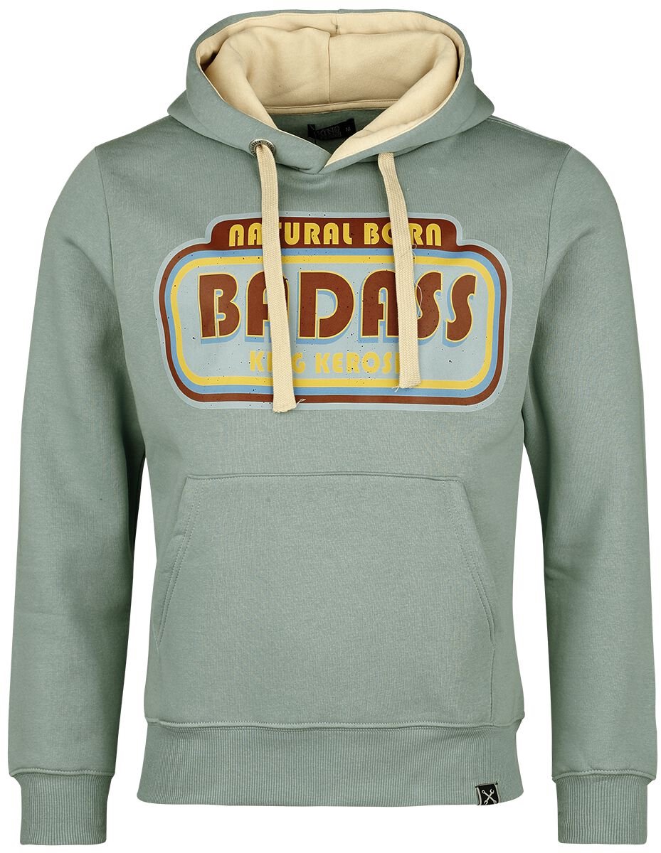 King Kerosin Badass Hoodie Heren Trui met capuchon - groen - M