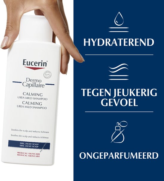 Eucerin DermoCapillaire Kalmerende Milde Shampoo met Urea - Ureum Hoofdhuidbehandeling - Voorkomt Jeukende Hoofdhuid - Parfum Vrij- 250 ml