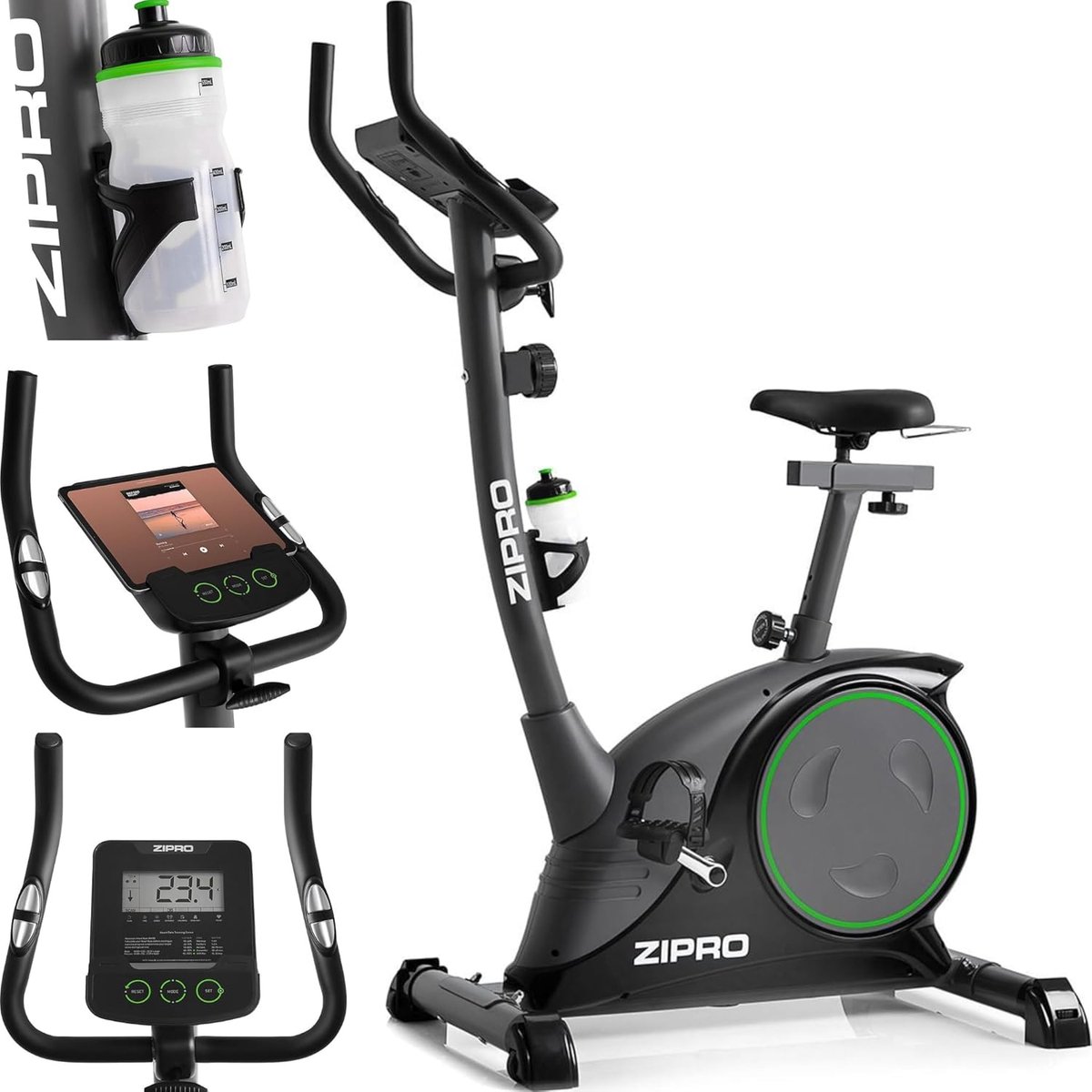 Fitnessfiets Met Magnetische Weerstand Voor Volwassenen Tot 150 Kg - Zwart