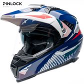 Casque moto Cross ELEKTRON 3 NOVA Blauw Wit Rouge M par MOTOBLOUZ