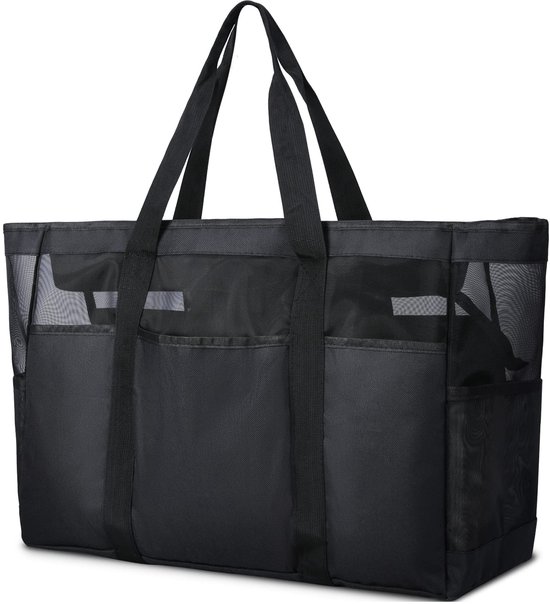 Lekespring Strandtas voor dames, groot, met ritssluiting, veelzijdige badtas, XXL, familie, sauna, reistas, strandtas, Tropische planten., XXL