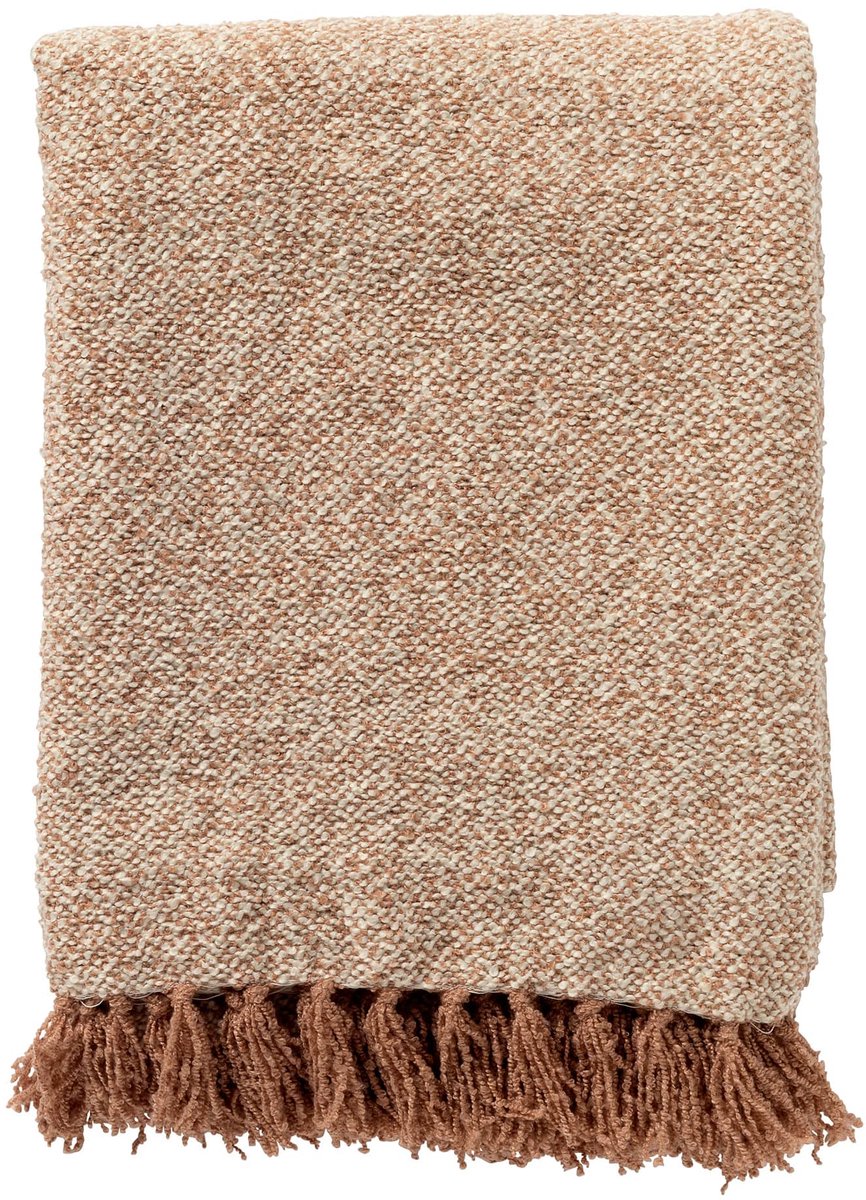 Dutch Decor SALLY - plaid 140x180 cm - gemêleerd - 100% gerecycled - Cork - roze Oudroze