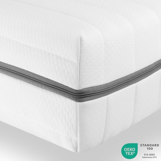 Matras 200x200 - 7 zones - 18 cm dik - Hardheid H3 - Sleepneo - Koudschuim - Zacht