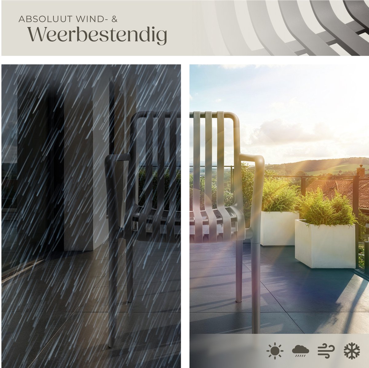 tectake® Set van 6 Tuinstoelen Alcudia - Antraciet - Kunststof Stoelen met Armleuning - Tuinset voor om de Tuintafel of op de Camping - Stapelbaar - Stoelen voor Tuin, Terras of Balkon - Weerbestendig en UV-bestendig - Draagkracht 120kg per Tuinstoel – foto 8