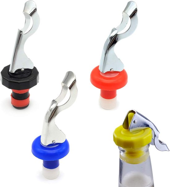 Lot De 4 Bouchons à Vin Avec Interrupteur Rotatif En Silicone - Bouchon
