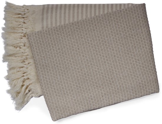 PHLOX Hamamdoek 100 x 200 cm, saunadoek, strandhanddoek, yogadoek en spa-doek, zacht, lichtgewicht, groot, Oeko-Tex gecertificeerd 100% katoen - beige