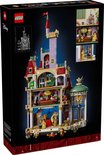 Achterkant van de LEGO Disney Belle en het Beest Kasteel 43263 verpakking met doorsnede.